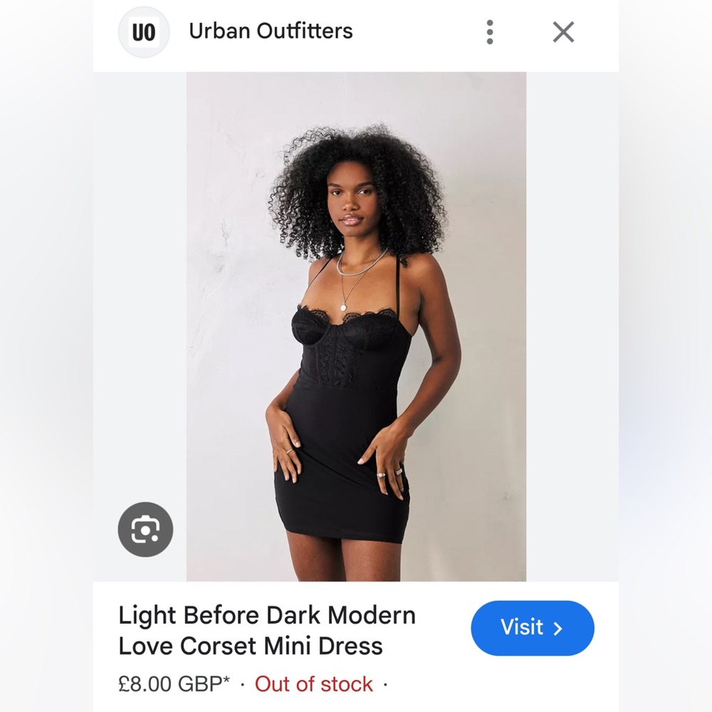 URBAN OUTFITTERS BLACK CORSET DRESS⭐️